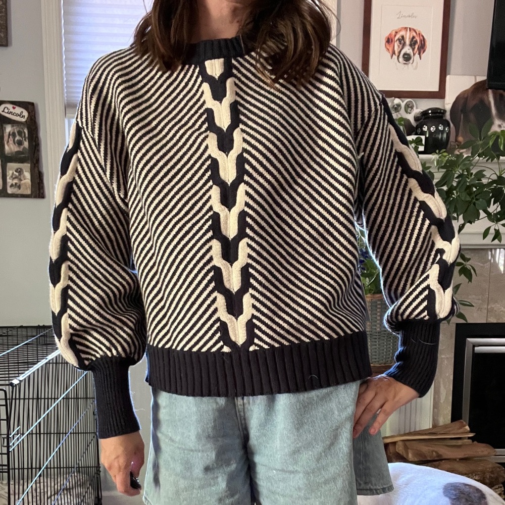White + Warren Balloon Sleeve Sweater